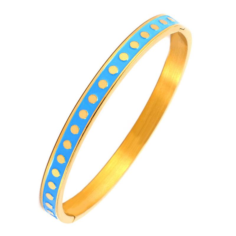 Bracciali e Braccialetti Colorati Smaltati a Pois per Donna Braccialetti Rotondi Colore Oro Braccialetti in Acciaio Inossidabile Matrimonio