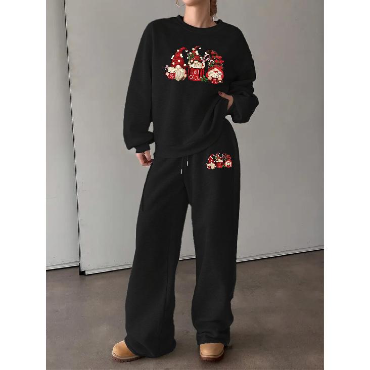 Women's Winter Casual Round-Neck 2-Piece Set: Stylish & Chic for Everyday Wear