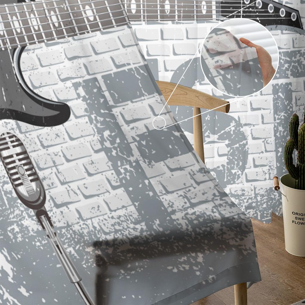 Rock Guitar Music Sheer Curtains for Living Room Voile Curtain Bedroom Bathroom Tulle Curtains Window Drapes