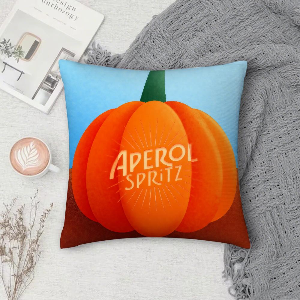 AAperol SSpritz Pillow Case Square DoubleSided Printing Sofa Cushion Cover Pillowcase Bedroom Bedside