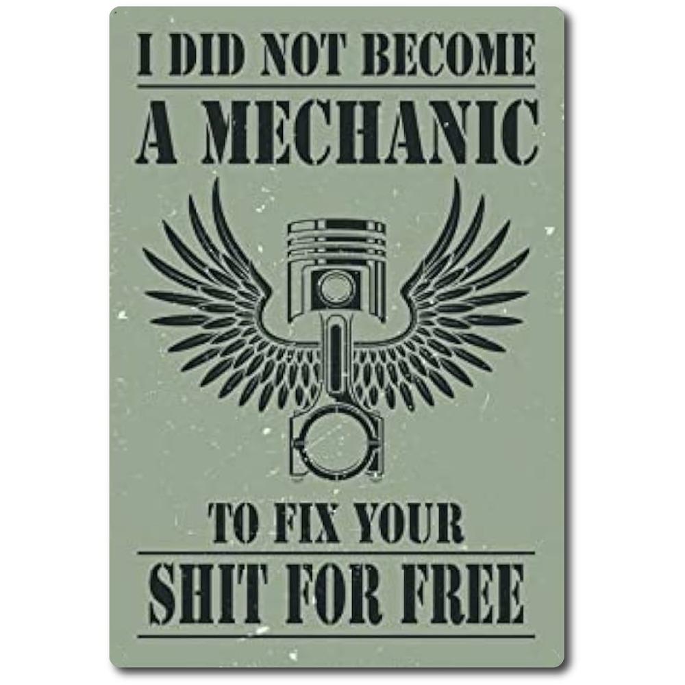 US Mechanic Garage Vintage Retro Tin Sign door Wall Decor Metal Bar Pub Poster