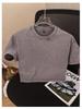 Women's Washed Vintage Cropped T-shirt: Heavyweight 230g Pure Cotton, Retro Loose Fit, Short Sleeve Waist-Length Top