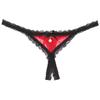 Sexy Lace Open Crotch Thong: Low Waist, Sheer Mesh with Removable Pendant Japanese Style
