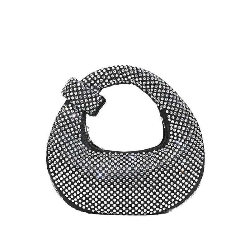 Nische 2024 Volldiamant Knödel Handtasche für Damen: Vielseitige Strass-Socialite-Abendtasche