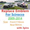 VW Polo Golf 4 5 Valve Stems Caps For VOLKSWAGEN VW 2Pcs Replace Car Front Radiator Grille Emblem 110mm + Rear Trunk Lid Badge 90mm Car Emblem Fo EP1
