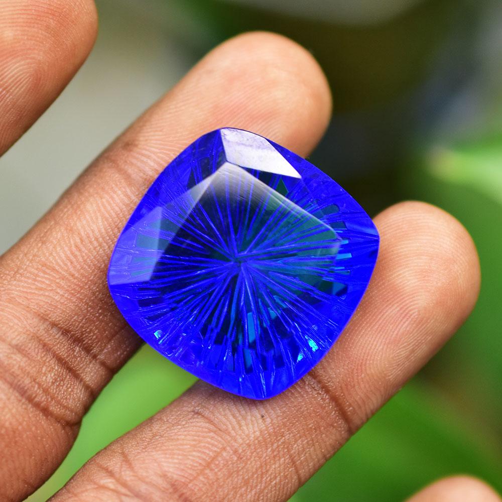 Natural Blue Sapphire Loose Gemstone Quality 24x24mm Square Cushion Cut September Birthstone Gift