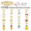 Creative Fruit Series Ice Cream Bow Shell Golden Pendant Italian Charm Links Fit 9MM Stainless Steel Bracelet DIY Making Gift