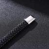 European & American Men's Woven Leather & Stainless Steel Bracelet