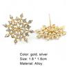 1 Pair Women Fashion Elegant Snowflake Rhinestone Earrings Ear Studs Jewelry Gift for Daily Wear