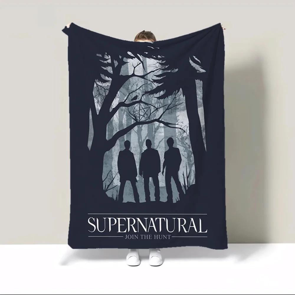 Supernatural Join the Hunt Camping Blanket King Size Fluffy Plaid Fluffy Soft Blankets & Throws Warm Winter Blankets for Sofa