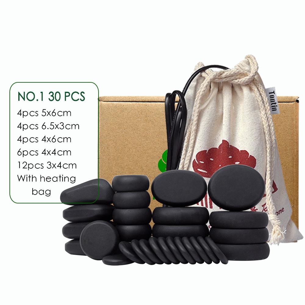 Hot Stone Massageset Tontin Spa Basaltstein 30 Stück/Set