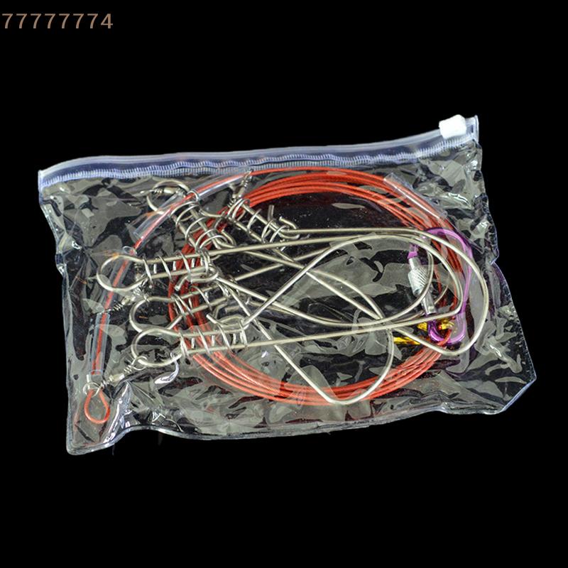 3.5 Meters Stainless Steel Fishing Rope with River Fish Lock Buckle Outdoor Sport Fishing Tackle Lanyard Carp Fishing Accessorie