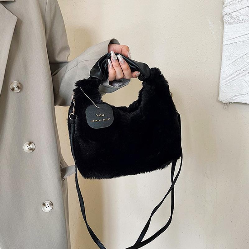 Borse a Spalla in Peluche per Donna Lusso Designer Morbida Busta Invernale da Donna Borsa a Mano Moda Femminile Borsa a Tracolla Sottobraccio