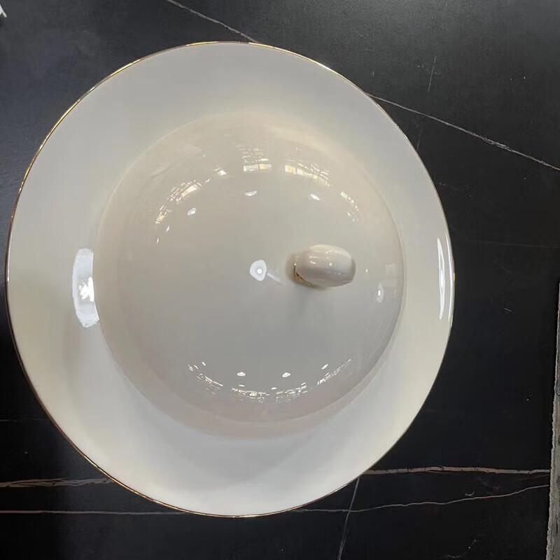 Shengjia Gold Rim Round Ceramic Dinner Plate
