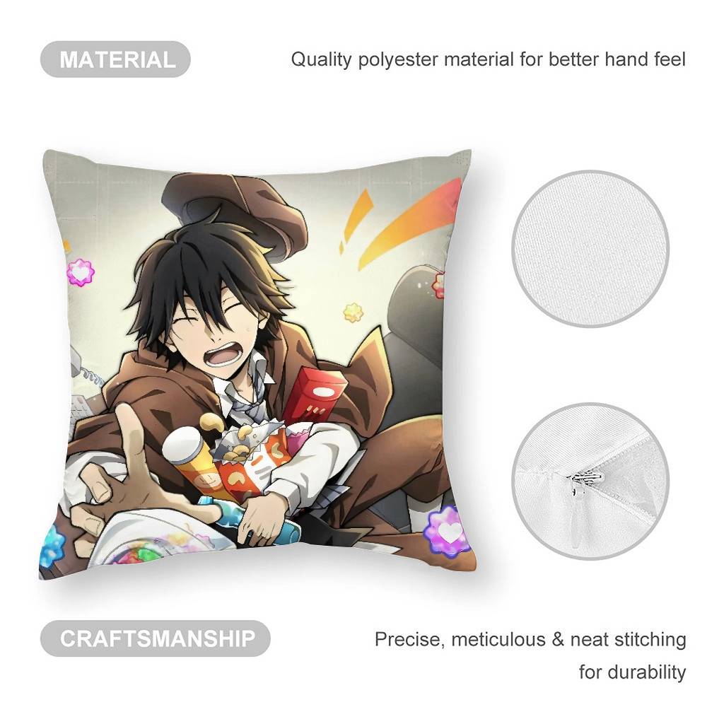 Bungo Stray Dog Edogawa Ranpo Pillow Case Plush Fabric Soft  Pillowcase Double Sided Print Cushion Cover Household Gifts