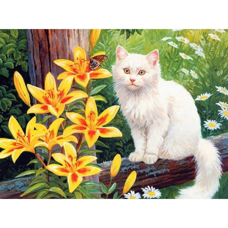 Full 5D Diamond Painting Flower Cat Fairy DIY Diamond Embroidery Diamond Mosaic Cross Stitch Kits Home Decor Gift
