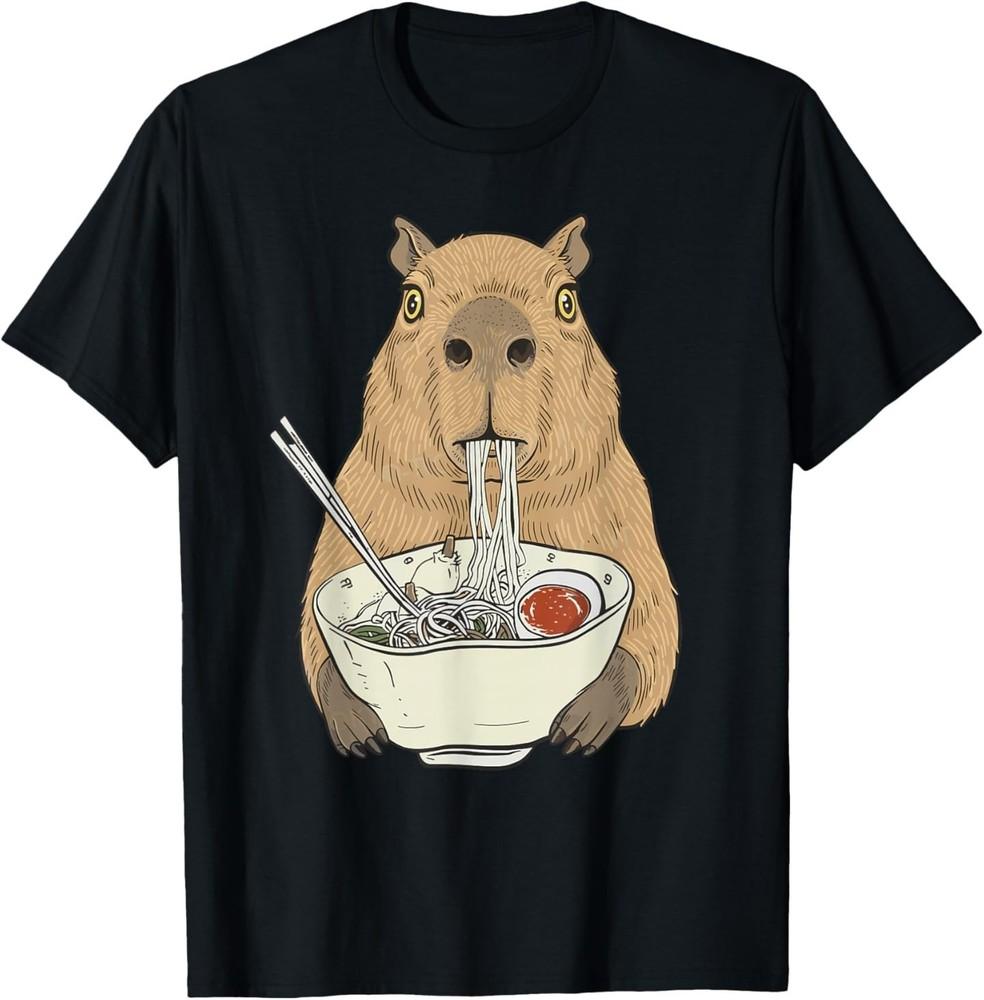 Capybara Ramen Japanese Funny Graphic Tee Kawaii Anime Gifts T-Shirt Unisex T-Shirt XXL