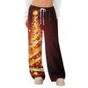 Women's Fleece Wide Leg  Elastic Waist Drawstring Loose Pants Drawstring Pajama Pants Sleepwear Trousers