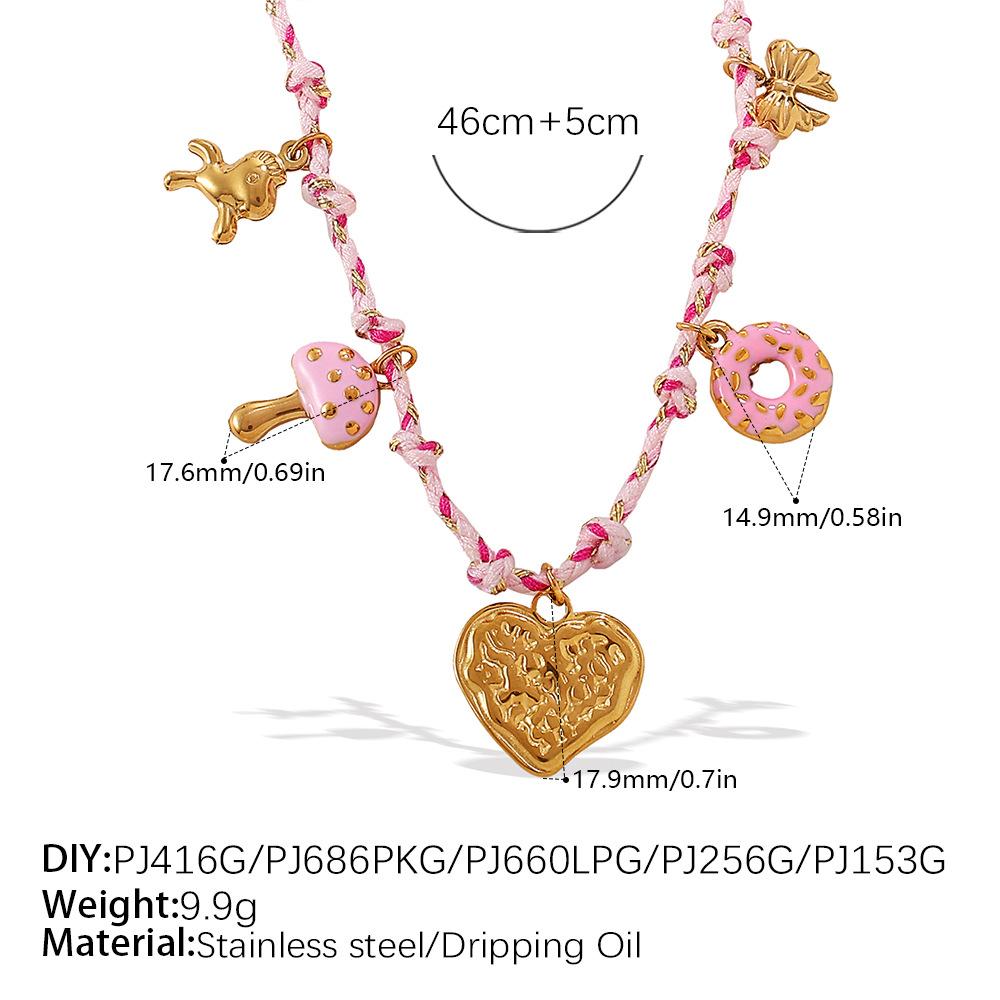 Japan and Korea Fashion Niche DIY Pendant Bracelet Personality Versatile Non-fading Gold-plated Pendant Necklace Jewelry Women