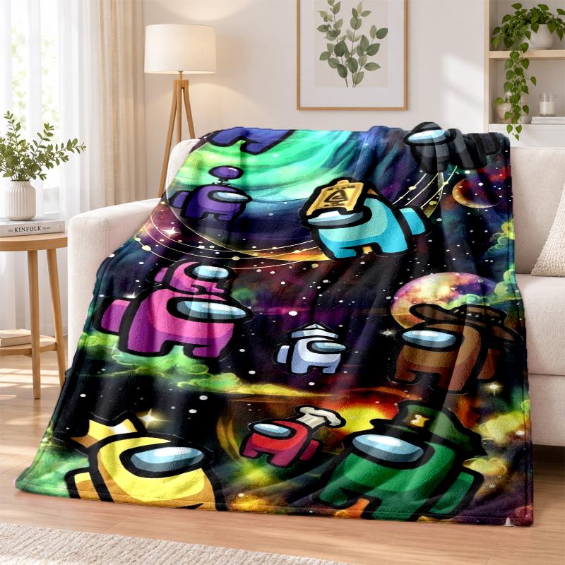 Among Us Flannel Throw Blanket Soft Warm Cozy For Sofa Bed Indoor Home Bedroom Use
