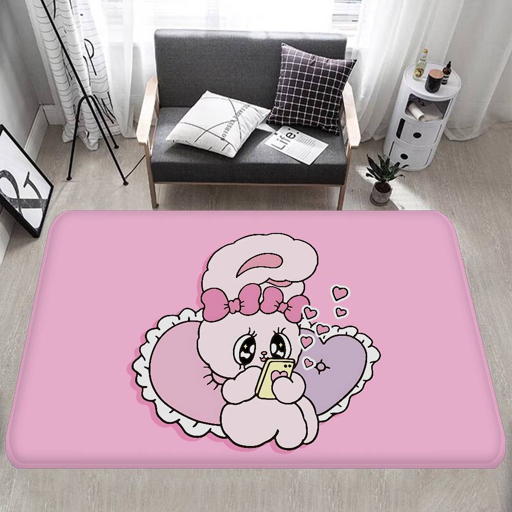 

E-Esther Bunny Cartoon Kitchen Mat Cheaper Anti-slip Modern Living Room Balcony Printed Modern Home Decor 40x60cm