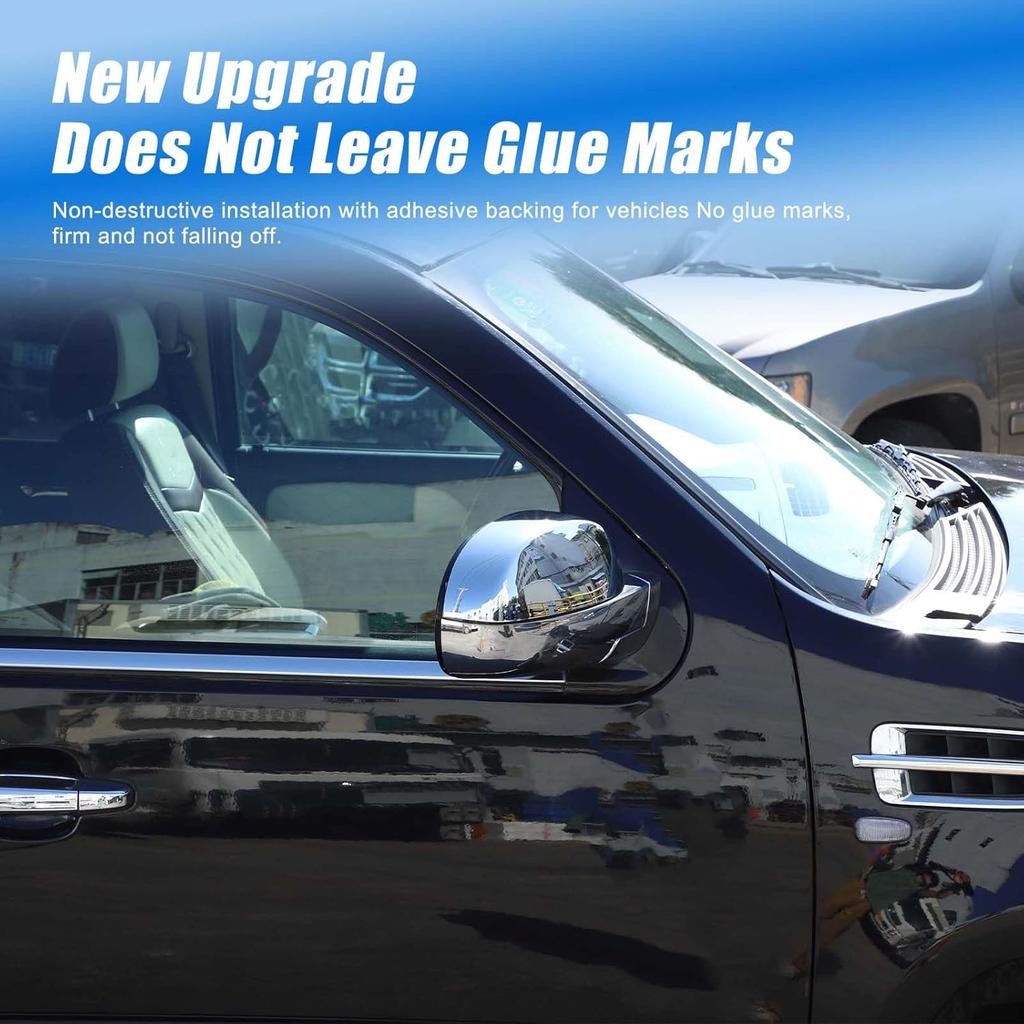 Side Door Mirror Cover Cadillac Escalade 2007-2014, Car Outside Rear View Mirror Housing Protector Cover Cap Trim Accessories ABS Plastic 2PCS