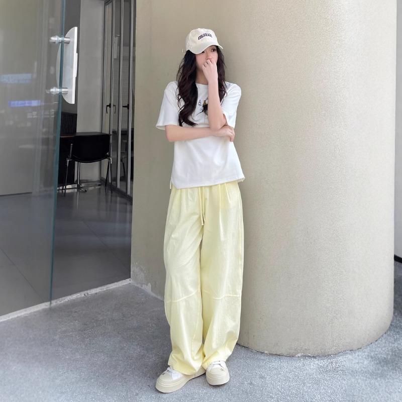 Narrow version wide-leg pants women's new summer thin loose lazy style casual pants versatile and thin loose straight-leg pants