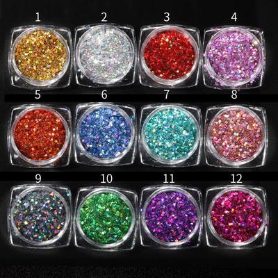 1g Consejos Pegatinas Acrílico 3D Brillo Mezclado Color Lentejuelas Manicura DIY