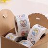 4rolls/2000pcs Thank You Round Sticker, 500pcs/roll Self-adhesive Cartoon Roll Sticker, Can Be Used for Packaging Decoration