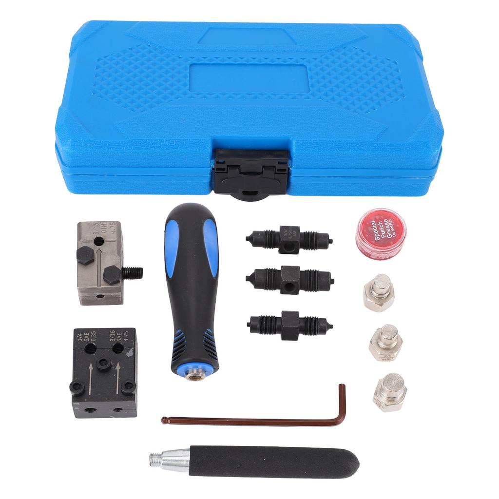 Brake Line Flaring Tool Kit Mushroom Shaped Head Flared Mouth Universal for DIN 4.75mm SAE 4.75mm 6.35mm