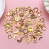 Pandantiv Charm Sol Lună Stea Aur Antich pentru Breloc sau Colier DIY