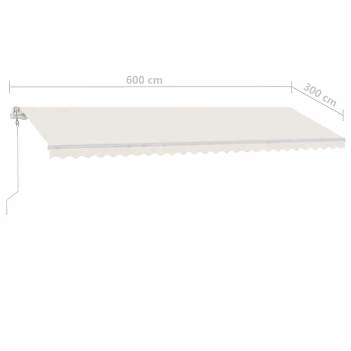VidaXL Automatic Freestanding Awning 600x300 Cm Cream 3069607