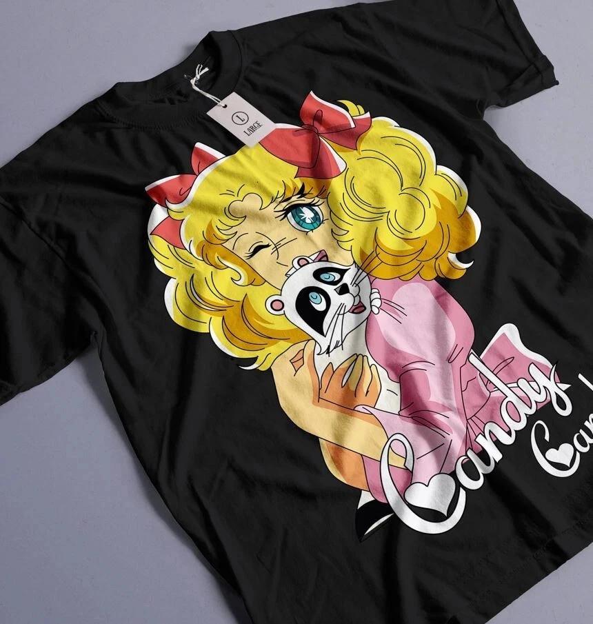 Anime Candy Candy Black T Shirt Size S 4XL S
