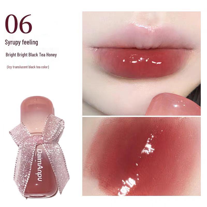 

Daimanpu Clear Oxygen Mirror Lip Glaze: Watery Glass Jelly Lips in Milk Tea Shade Lip Gloss