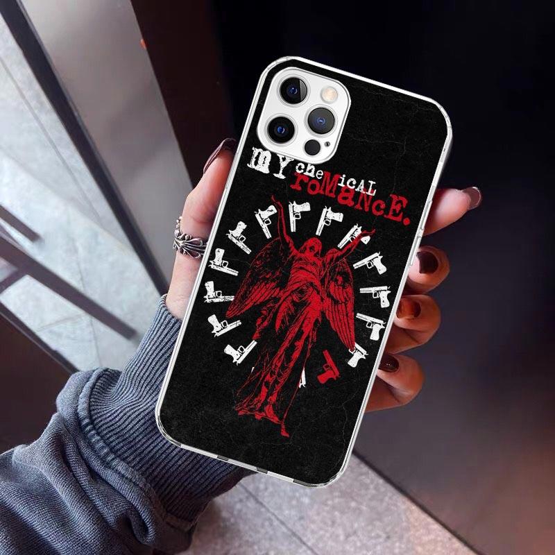 

My Chemical Romance MCR Phone Case For iPhone 17 Air 11 13 Mini 14 15 Plus 16 12 Pro Max 16E SE 7 8 Pattern Soft TPU Back Cover iPhone 14 Pro Max