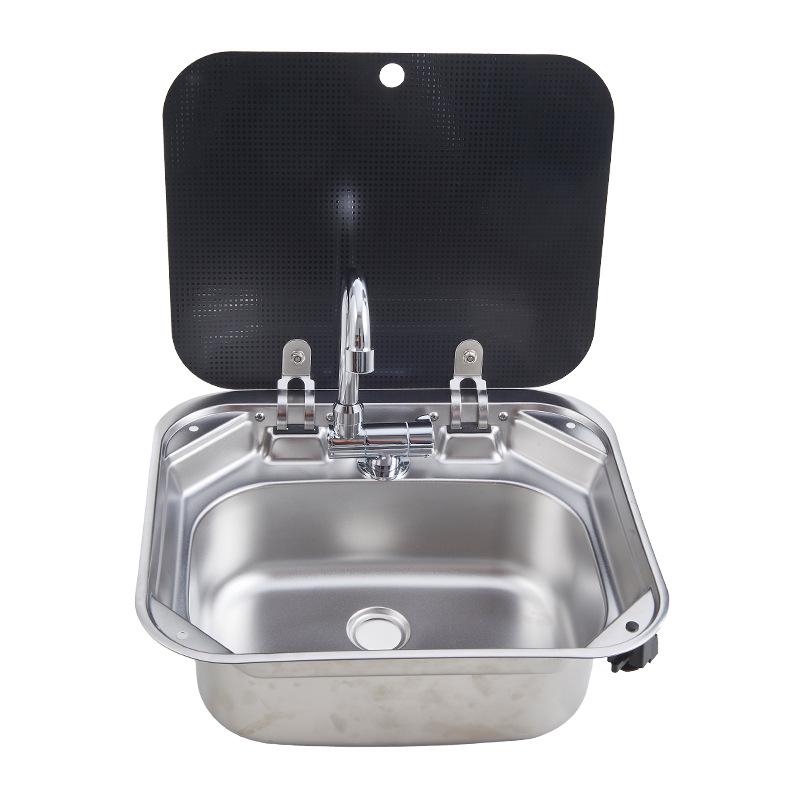 

Квадратный откидной кран для раковины автодома из нержавеющей стали с крышкой - Вращающаяся одинарная чаша для овощей 420*370*150 mm