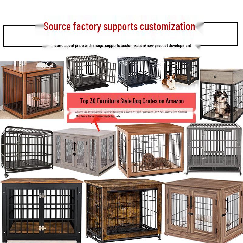 Solid Wood Dog Crate with Toilet Separation - Small to Medium Dog Wooden Cage/Villa