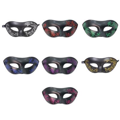Masque Vénitien Peint à la Main Demi-Visage Pour Fêtes Costumées Léger Durable Plastique Ajustement Confortable Réutilisable Accessoire de Jeu de Rôle