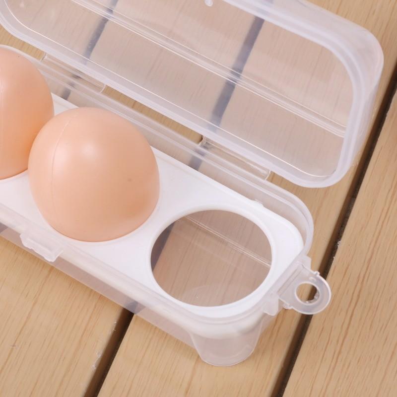 Outdoor Shockproof Egg Storage Box with Transparent Egg Tray and Plastic Tray Portable Refrigerator Egg Storage Container