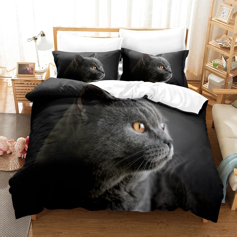 23 Dieren Schattig Kat Beddengoed Set Voor Kinderen Volwassenen Schattig Dekbedovertrek Dubbel King Volledige Maat Decor Home Beddengoed Mode Katten