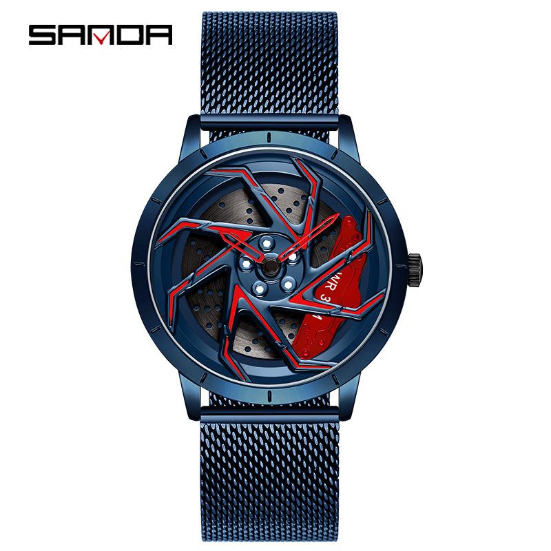 Sanda Meilleure Vente 1088 Montre pour Adolescent: Personnalisé, Cadran Rotatif 3D, Tendance, Quartz Étanche.
