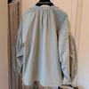 Spring and Autumn new women's clothing retro pleated bubble sleeves loose shirt clothes women's chic shirt