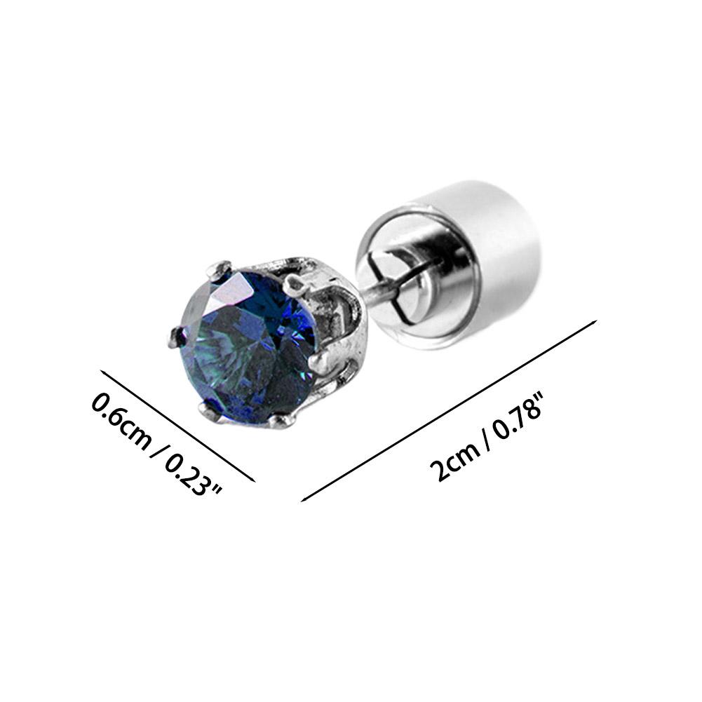 Colorful LED Luminous Studs Square Zircon Earrings Men Women Bar Rave Wedding Party Ear Stud Jewelry Glowing Earring