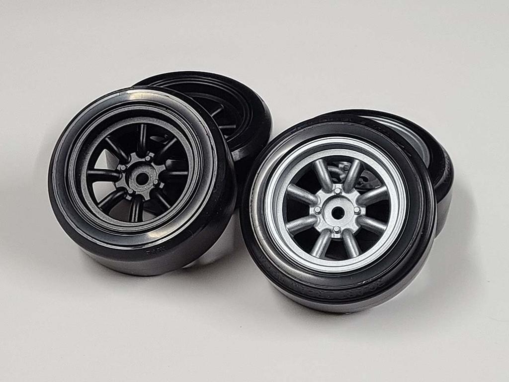 Watanabe Type Offset Matte Silver Set of 2 Wheels, 6, (Fifteen Series),