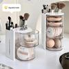 Rotating Dustproof Makeup Organizer: Storage Box for Puff, Lipstick, Brush, and Egg Cushion