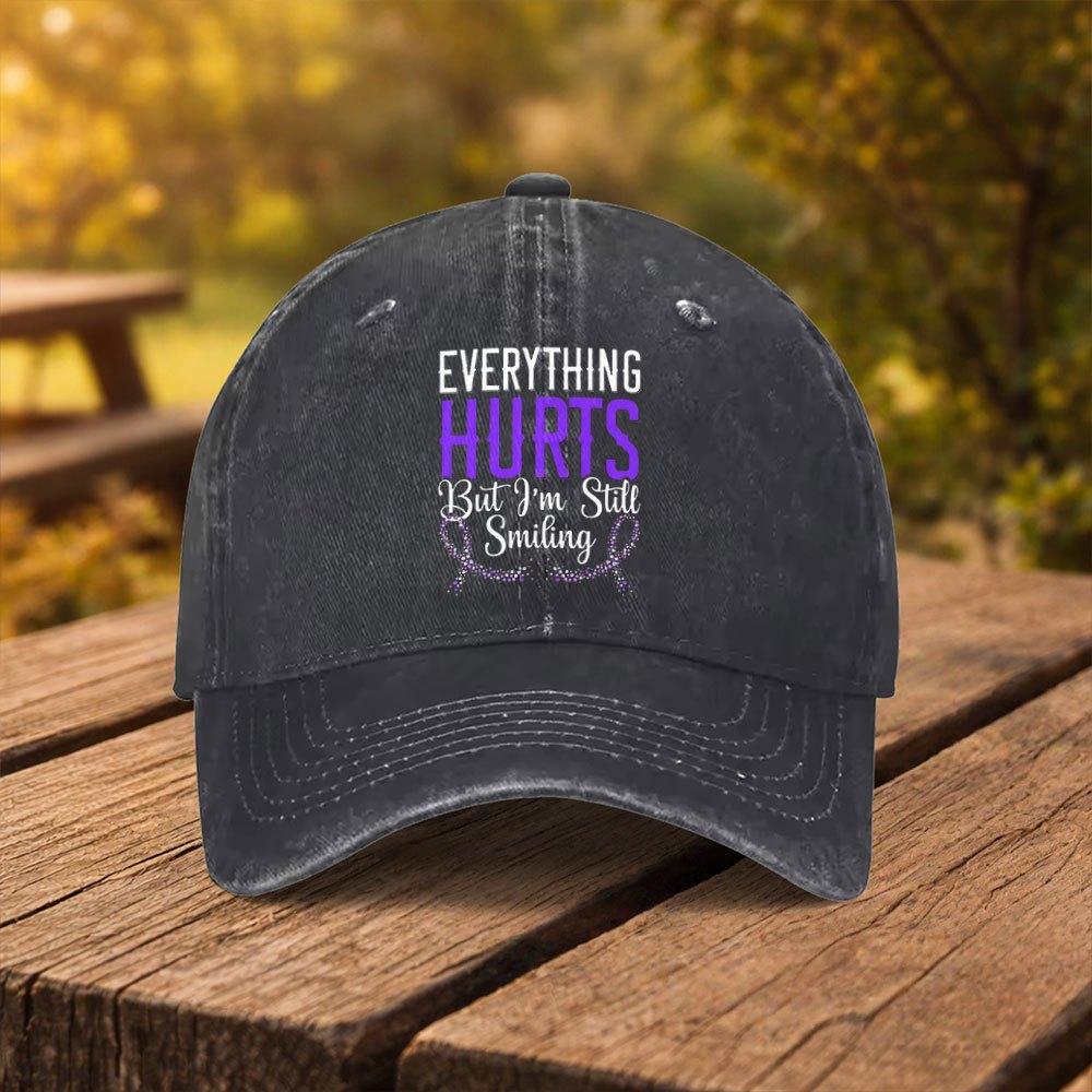 Cancer Awareness Ribbon Print Baseball Cap Unisex Fashion Duck Tongue Hat Suitable for Outdoor Sports Fitness Travel Outing Mult