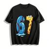 Cartoon Number 67 Print Casual Kids' Top Pure Cotton T-shirt