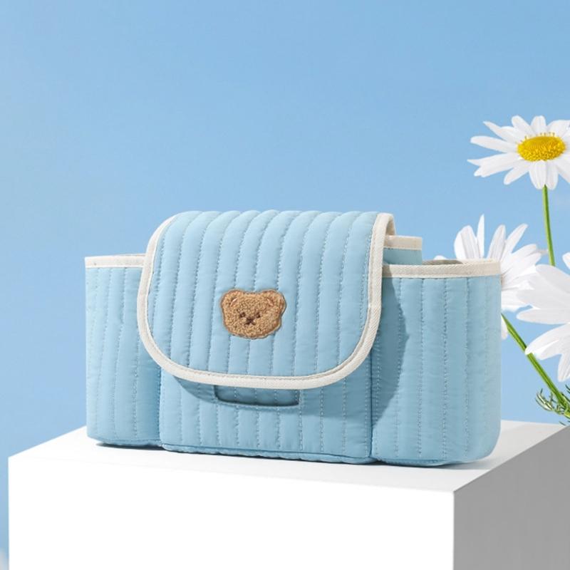 Multifunctional Organizer Bag Baby Strollers Hanging Bag Multiple Compartment Pushchair Storage Bag for Toy Water Bottle