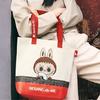 New POP MART Polyethylene Tote Bag, Shopping Bag, Handbag, Shoulder Bag Women's White & Red PPMT-2504-020