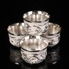 Dragon & Phoenix Sterling Silver Tea & Wine Set: 1 Plate, 1 Pot, 4 Cups in Chinese Gift Box
